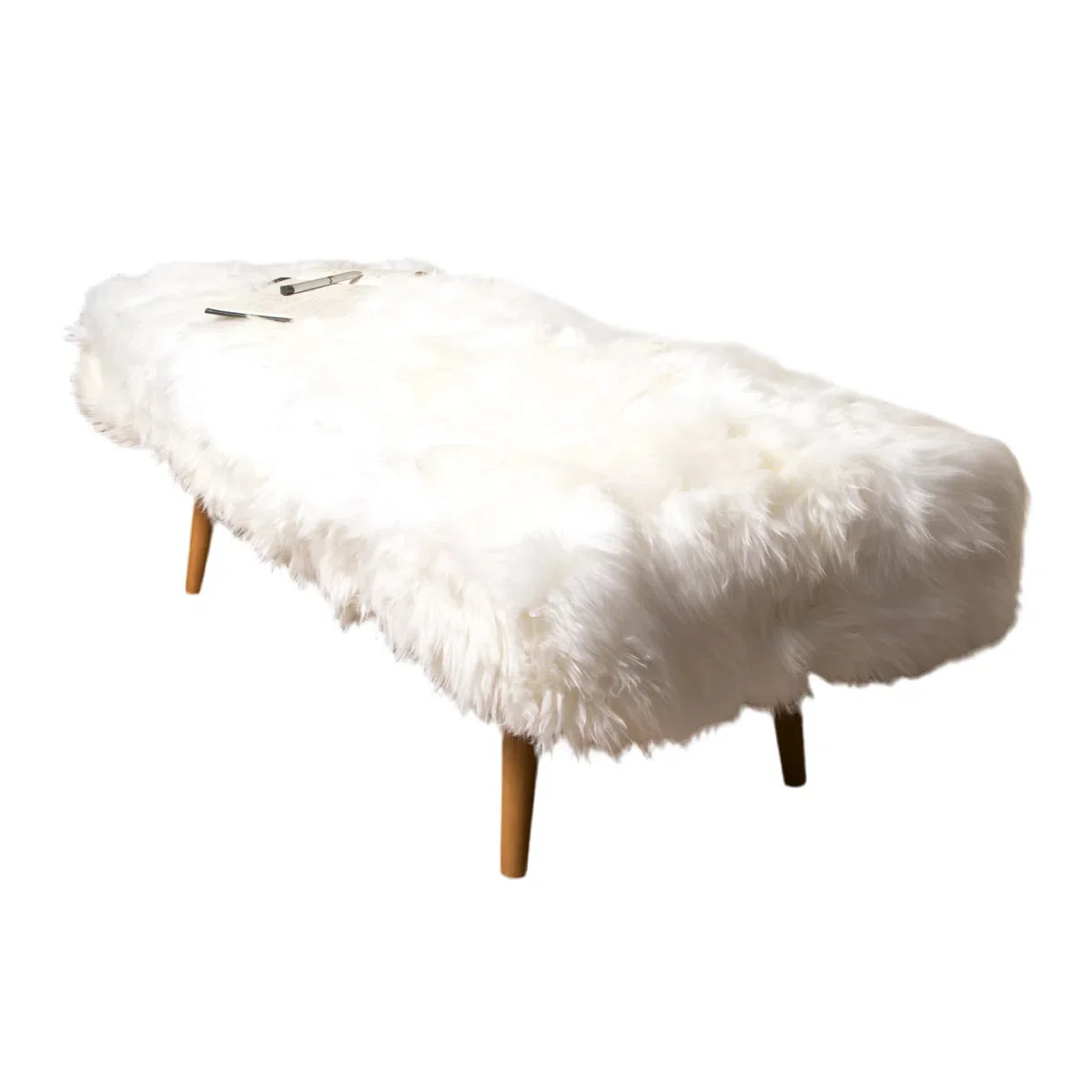 Native Home Shearling Sheepskin End Of Bed Bench - Image 5