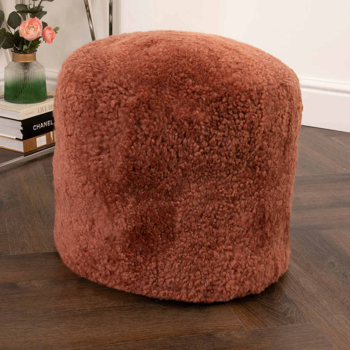 Native Home Short Pile Sheepskin Pouf - Image 10