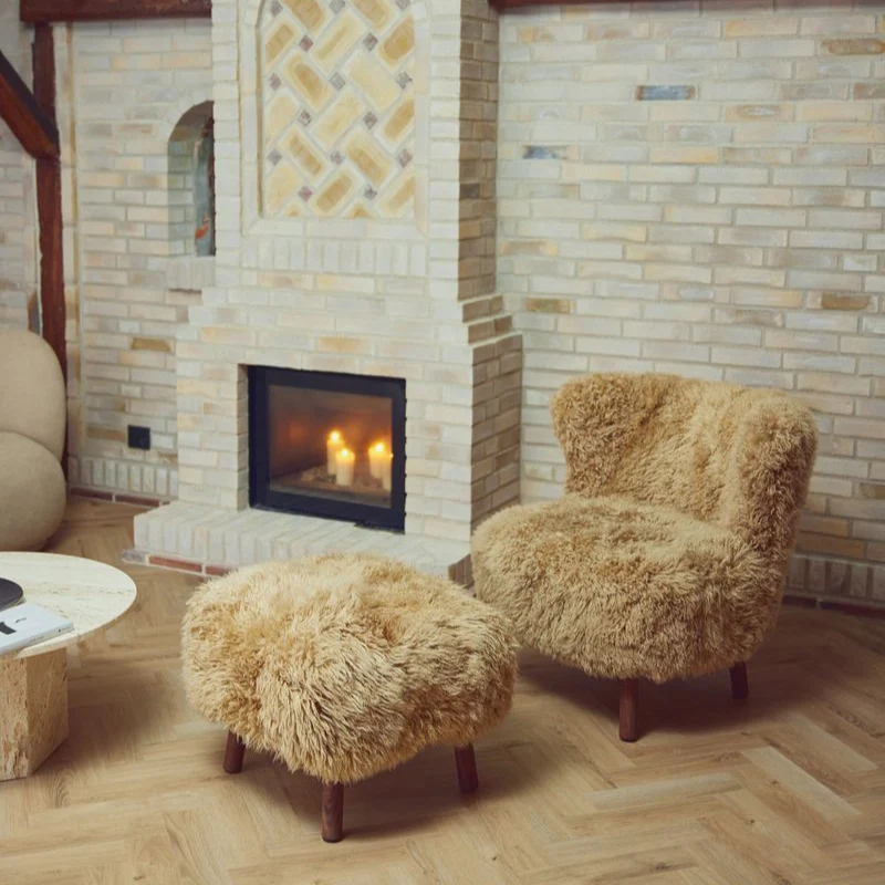 Natures Collection Emil Foot Rest Stool | Long Wool - Image 27