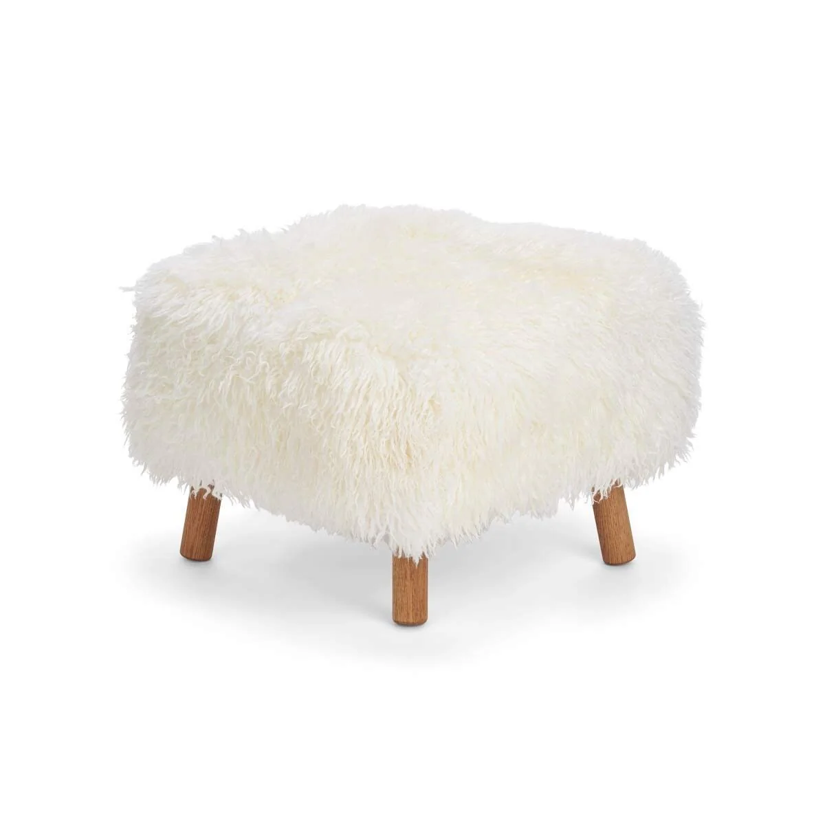 Natures Collection Emily Foot Rest Stool | Tibetan | Curly Long Wool