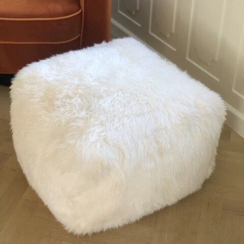 Natures Collection Long Wool Sheepskin Pouf - Image 12