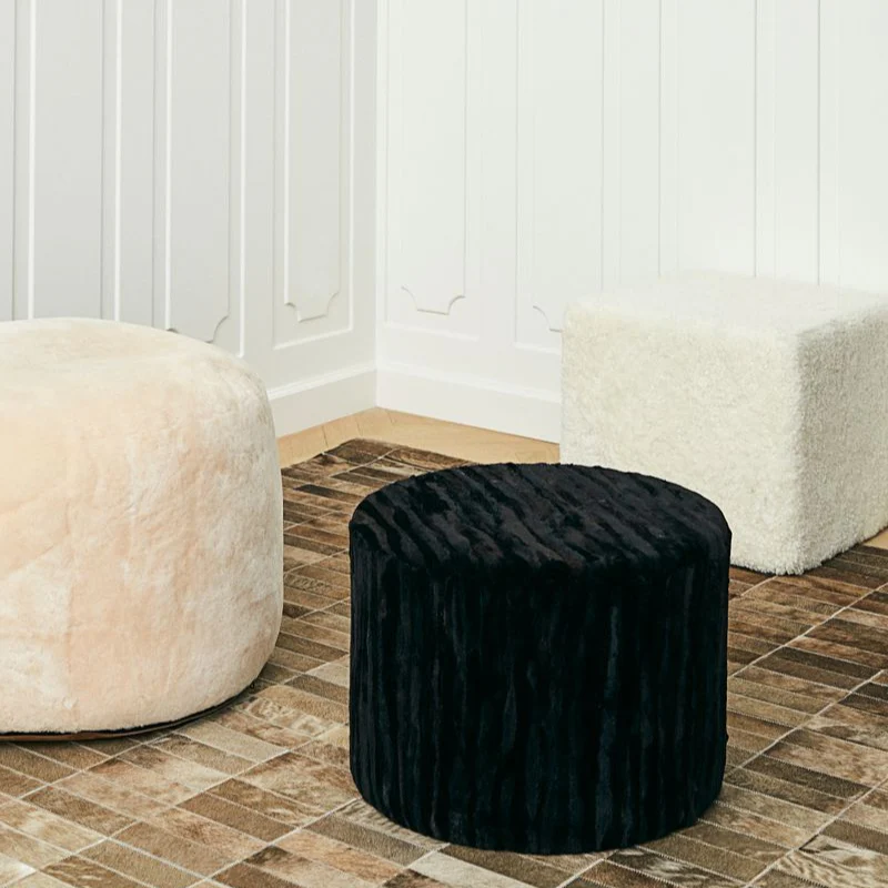 Natures Collection Round Moccasin Pouf | ø55xH36cm - Image 9