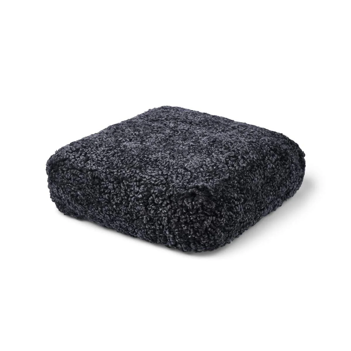 Natures Collection Short Wool Curly Sheepskin Pouf - Image 3