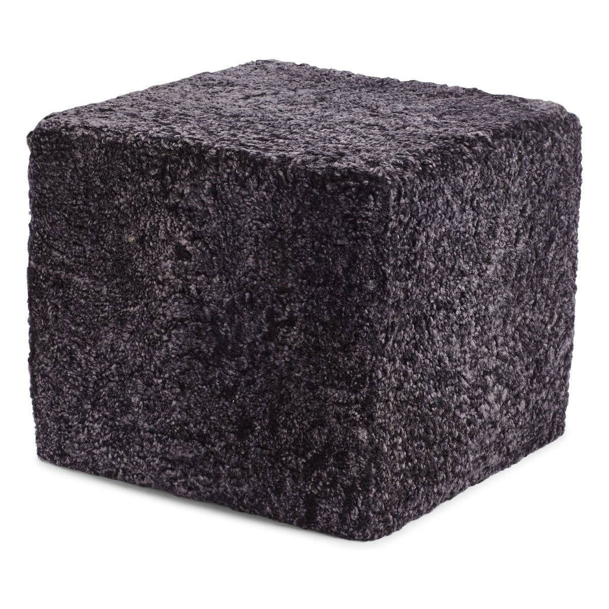 Natures Collection Short Wool Curly Sheepskin Pouf - Image 3