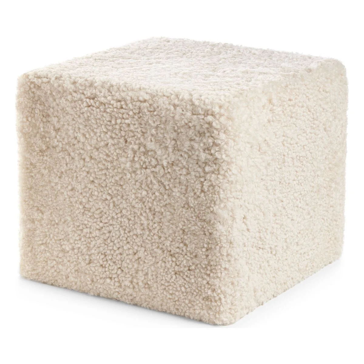 Natures Collection Short Wool Curly Sheepskin Pouf - Image 8