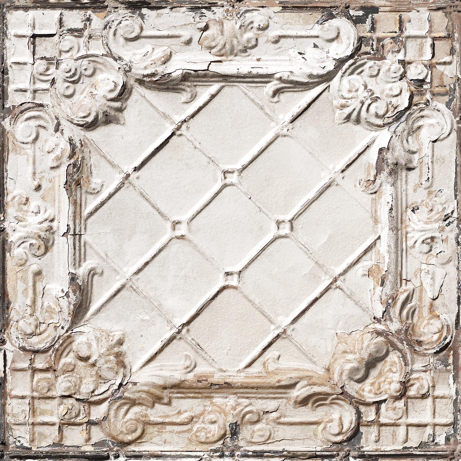 NLXL Brooklyn Tin Tiles Large White Wallpaper TIN-09 - Image 2