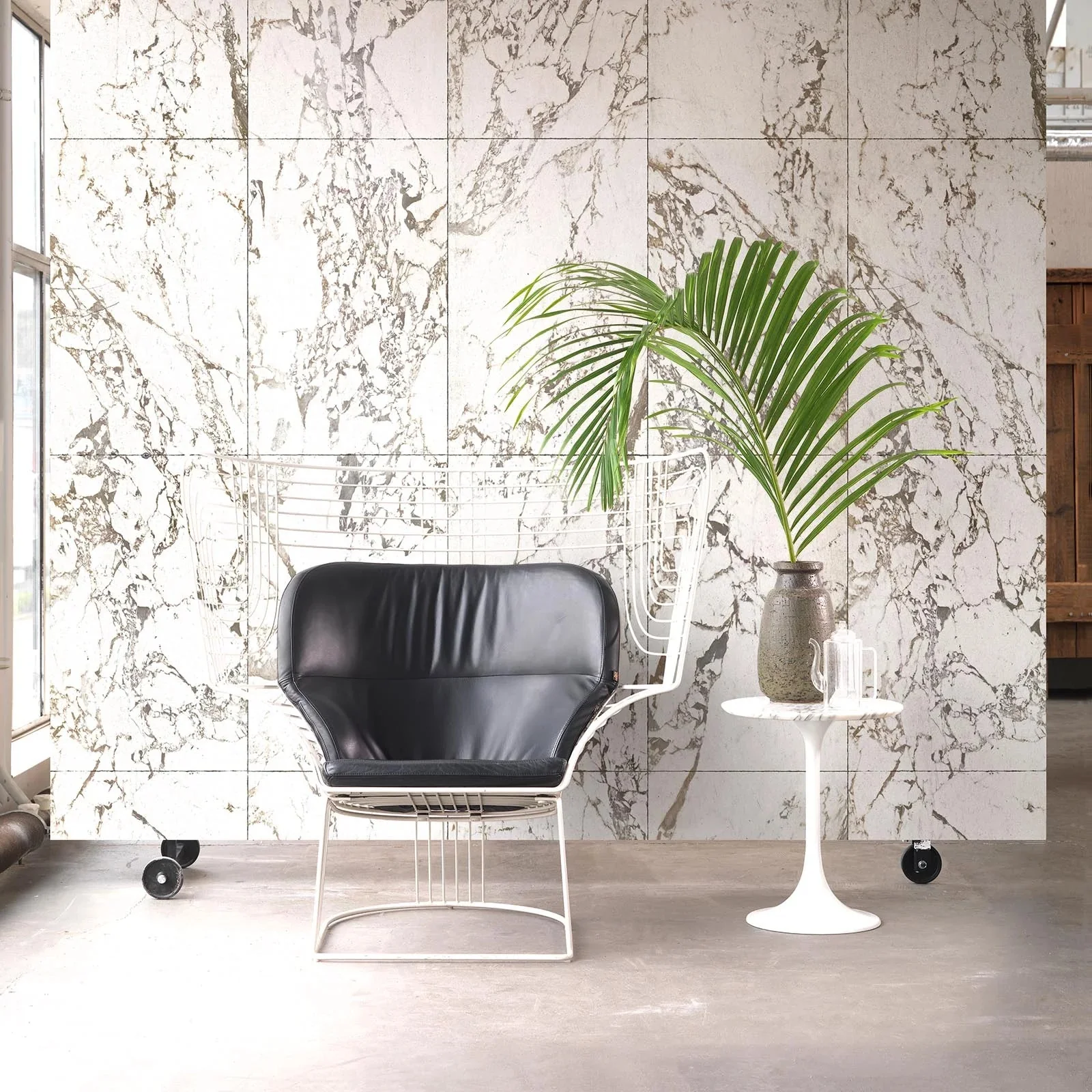 NLXL Materials Wallpaper White Marbled Tiles X-Large - Image 2
