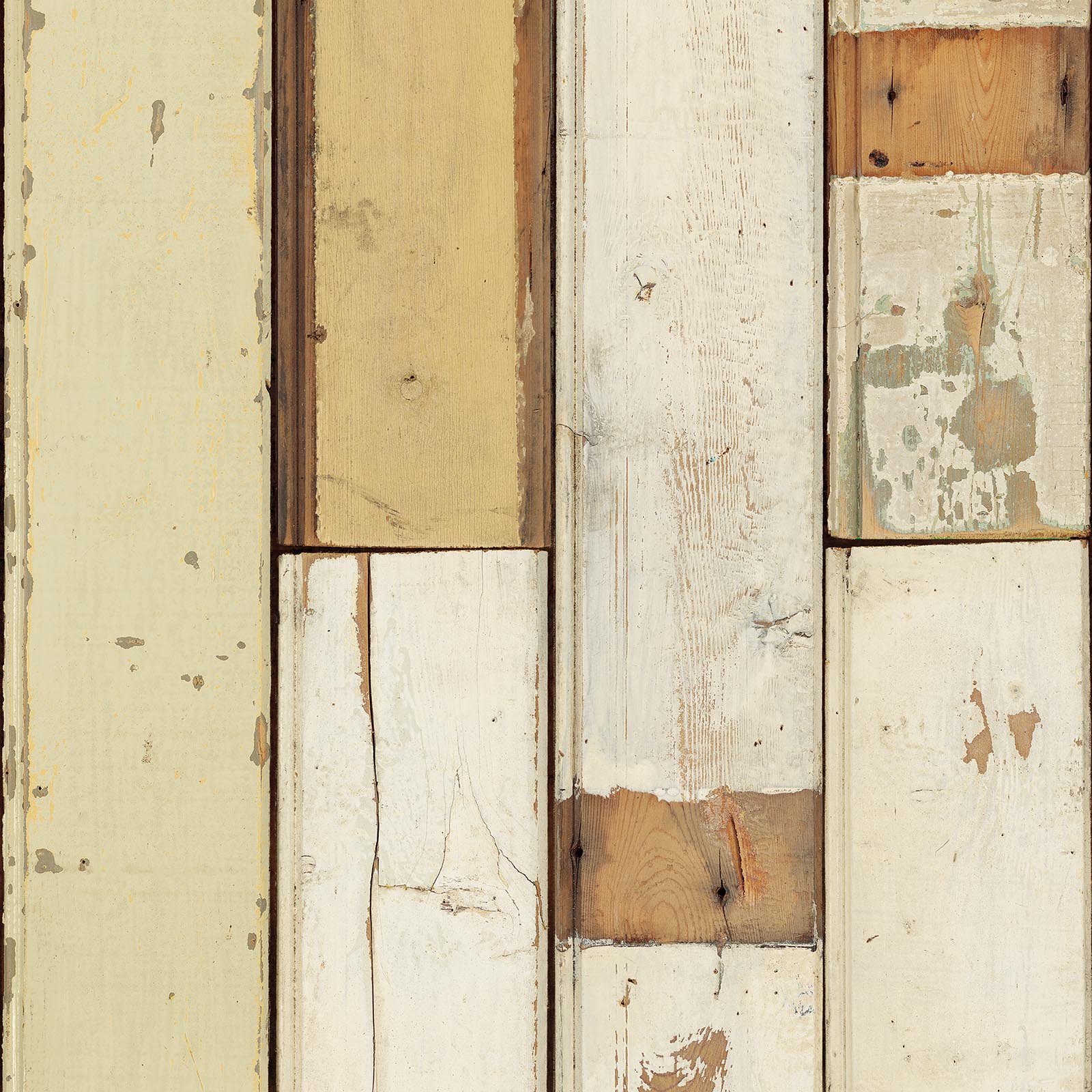 NLXL White Beige Coated Scrapwood Wallpaper - Image 3