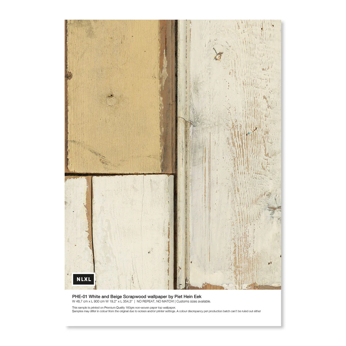NLXL White Beige Coated Scrapwood Wallpaper - Image 6