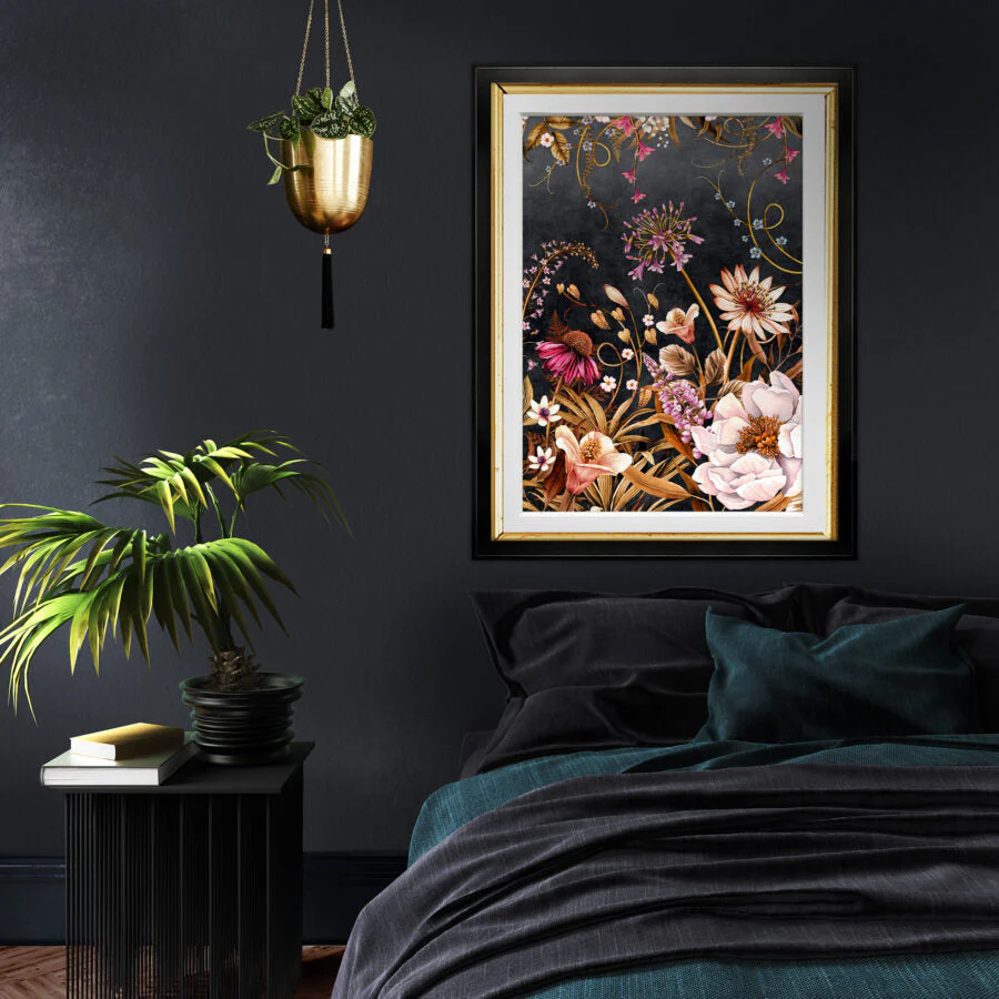 Avalana Noir Blooms Art Print - Image 2