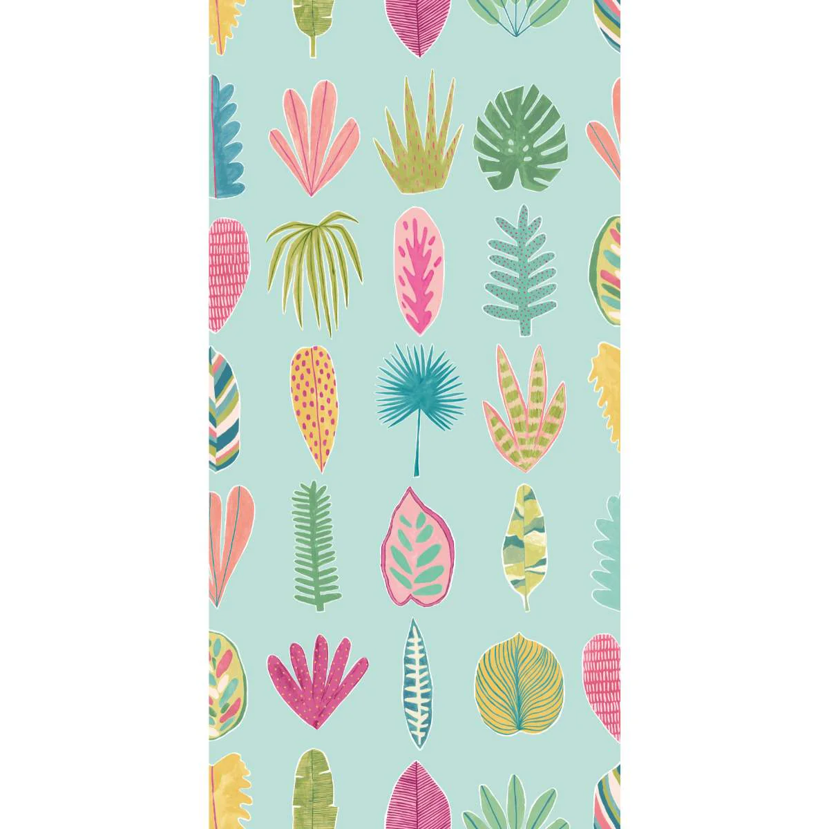 Ohpopsi Glasshouse Leaf Boogie - Aqua & Raspberry - Image 3