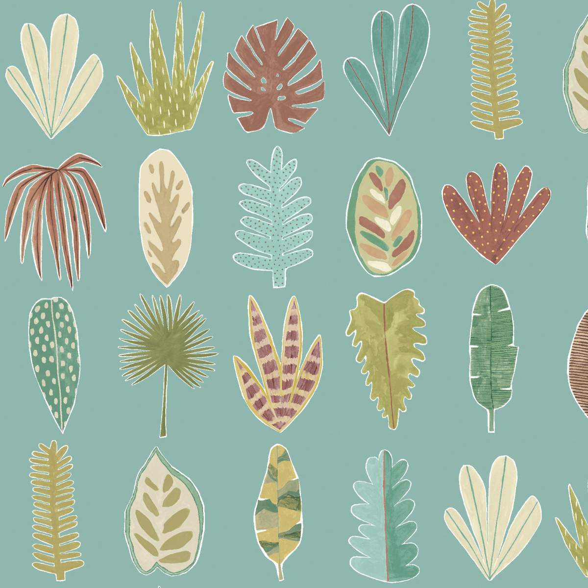 Ohpopsi Glasshouse Leaf Boogie - Seafoam - Image 2