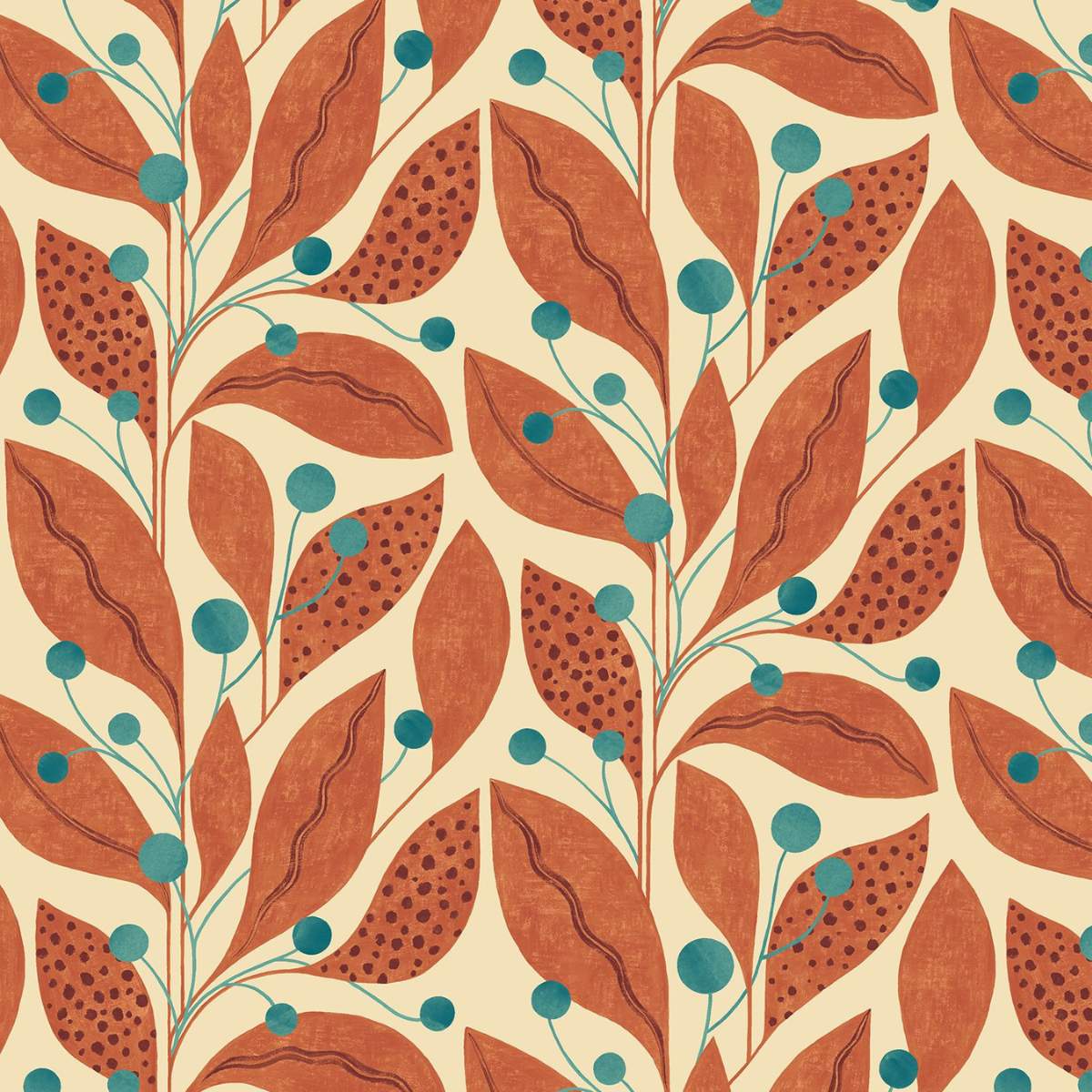 Ohpopsi Grafik Berry Dot - Rust & Teal - Image 2