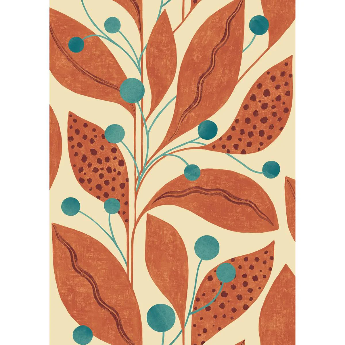 Ohpopsi Grafik Berry Dot - Rust & Teal - Image 3