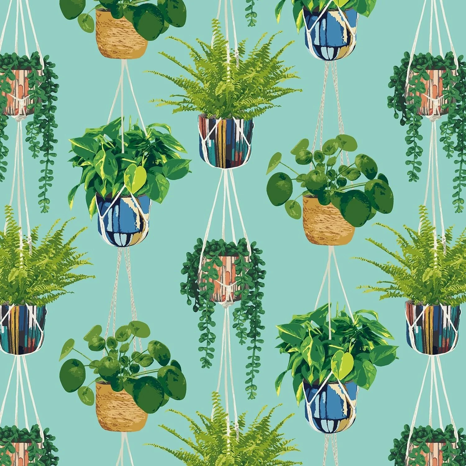 Ohpopsi Houseplant Wallpaper - Cerulean Twist - Image 2