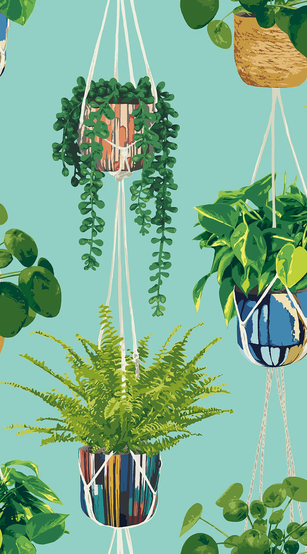 Ohpopsi Houseplant Wallpaper - Cerulean Twist - Image 5