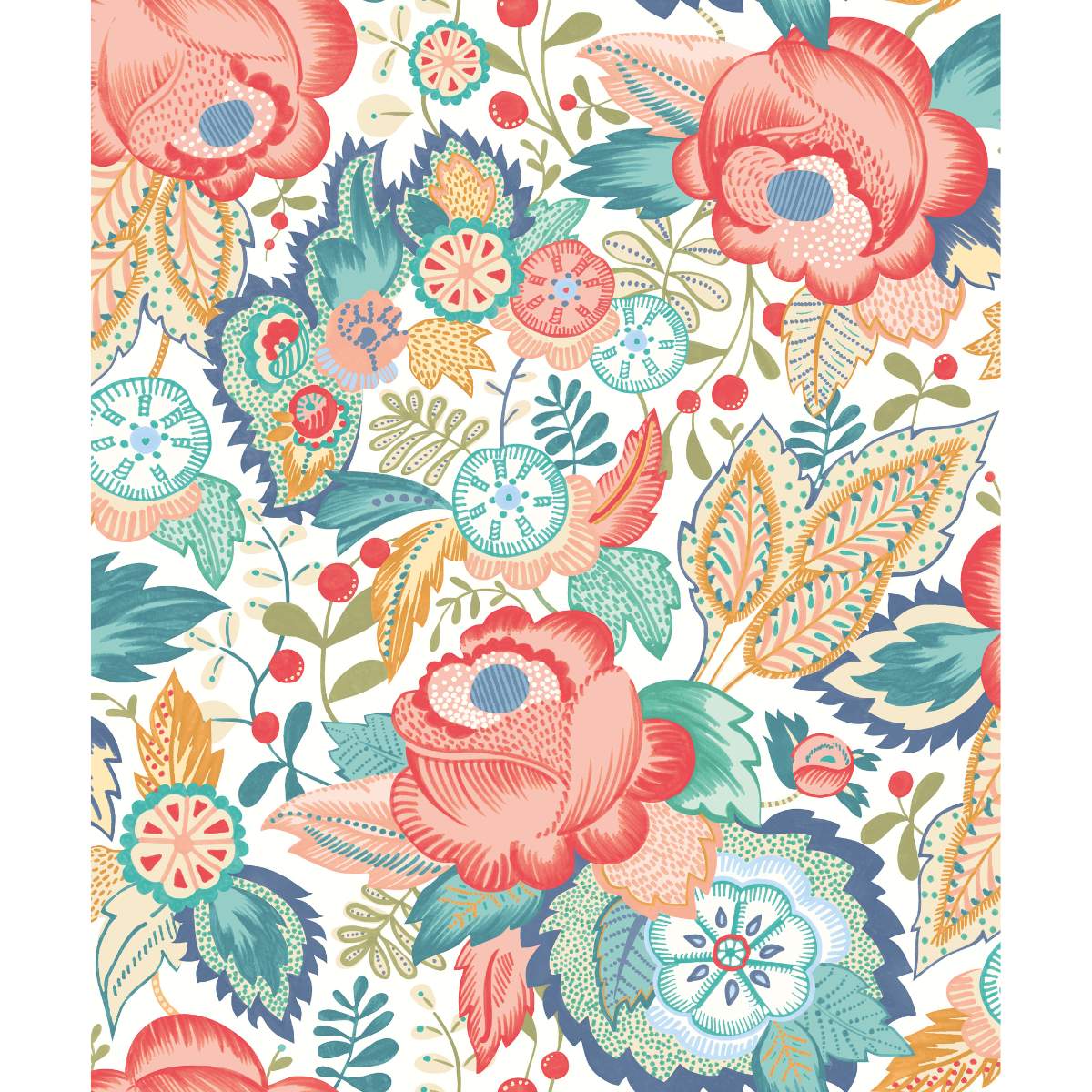 Ohpopsi Riches Of Nature Emily Rose - Petrol & Coral - Image 2