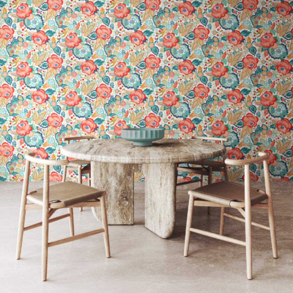 Ohpopsi Riches Of Nature Emily Rose - Petrol & Coral - Image 3