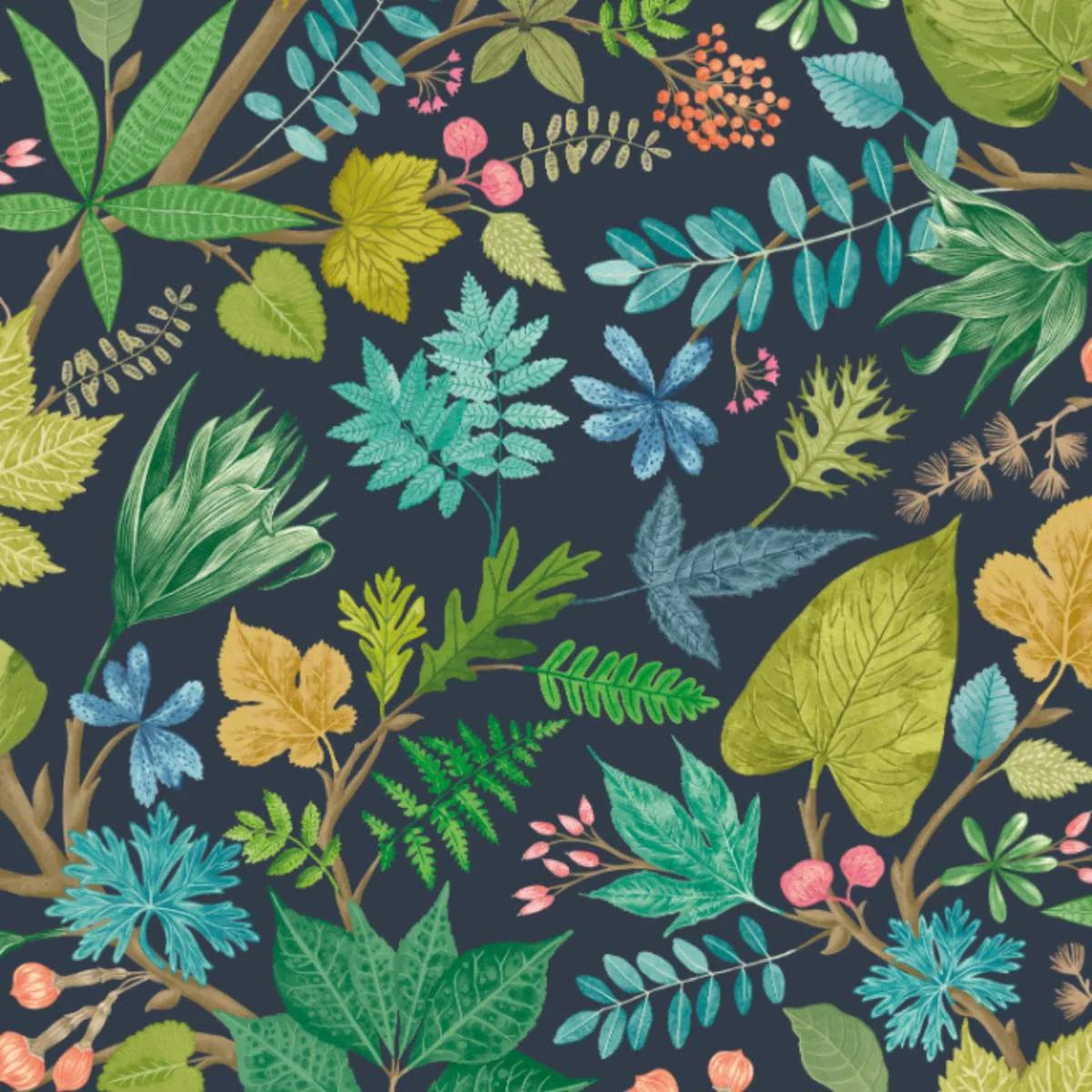 Ohpopsi Riches Of Nature Lush Leaves - Midnight Garden