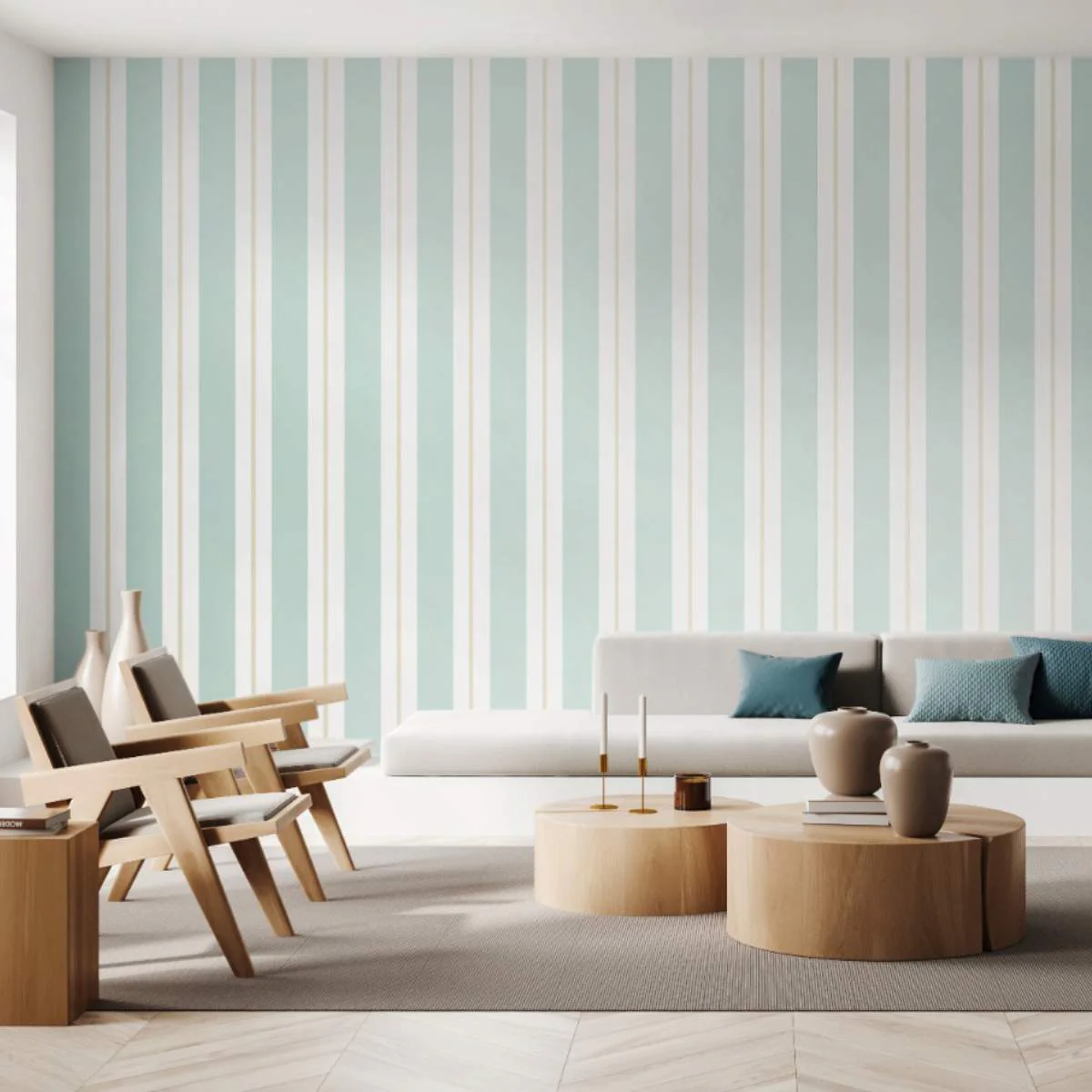 Ohpopsi Simply Stripes Wide Multi Stripe	- Seafoam - Image 3