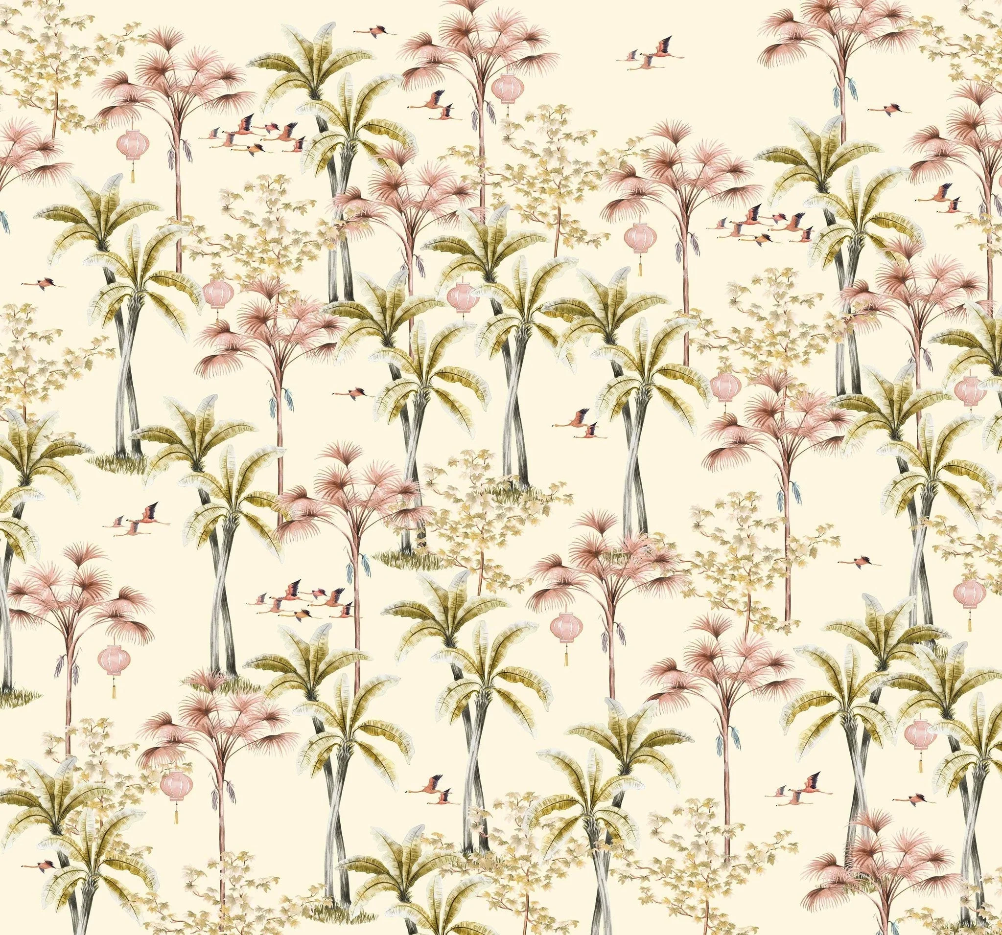 Creative Lab Amsterdam Oriental Flamingo Flight Wallpaper Mural - Image 2
