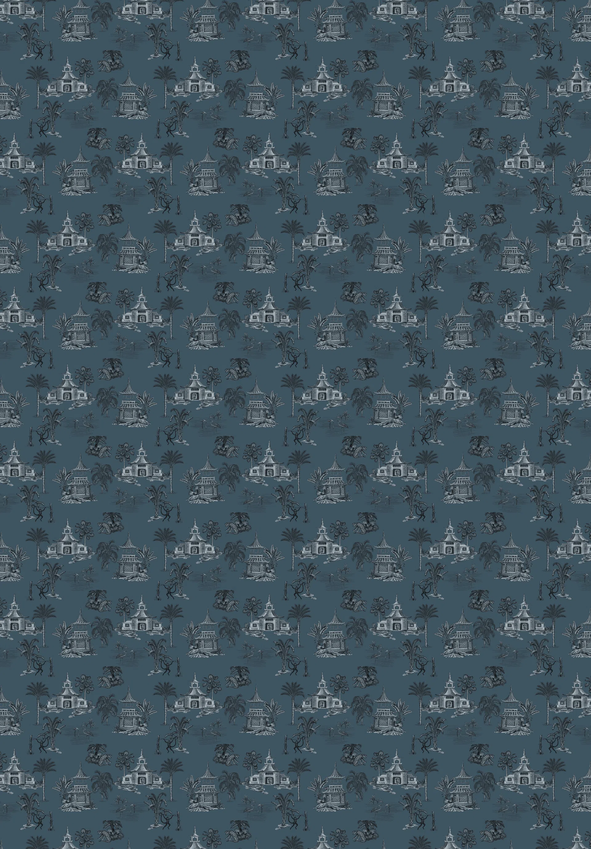Creative Lab Amsterdam Oriental Teahouse Blues Blue Wallpaper Mural