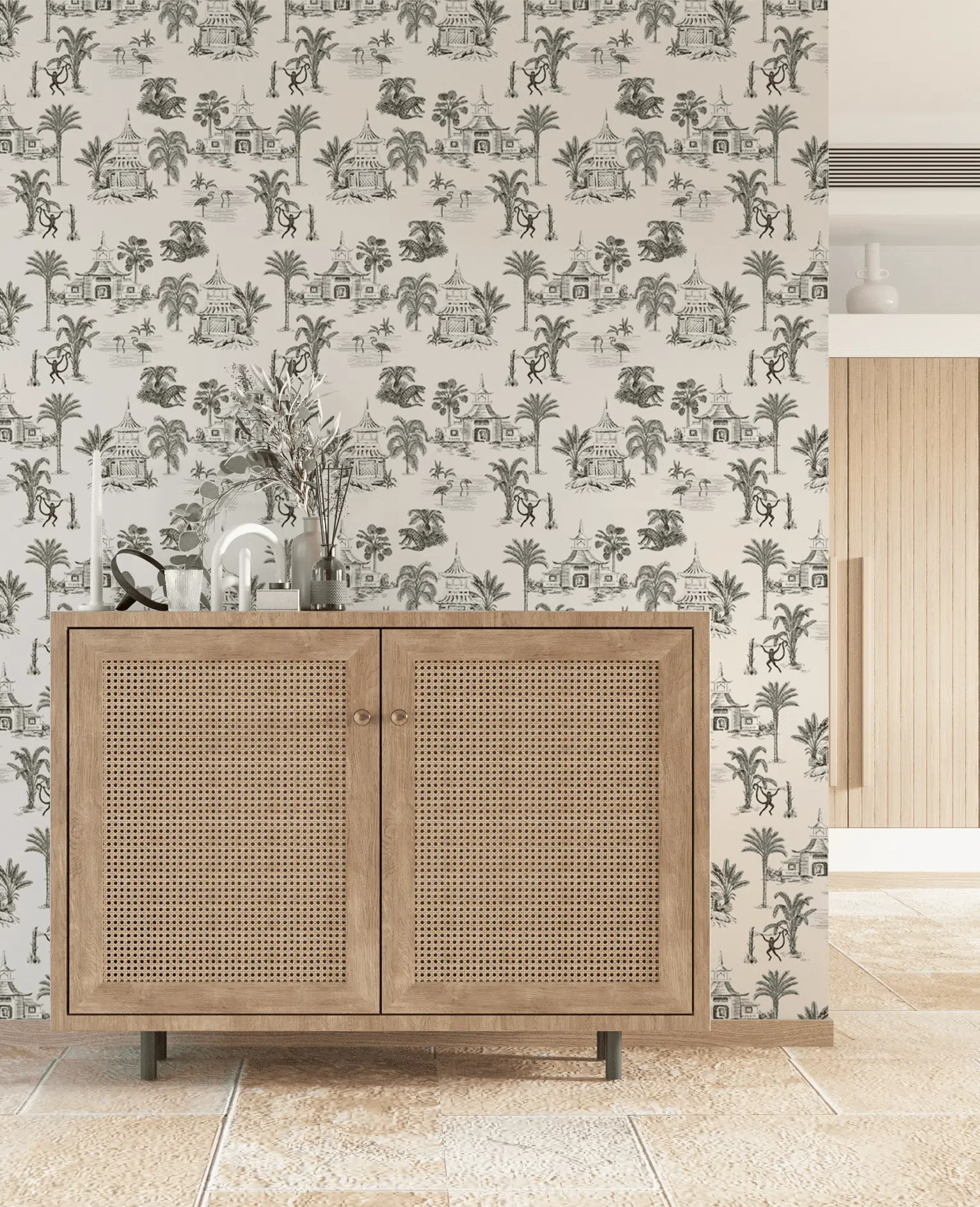 Creative Lab Amsterdam Oriental Teahouse Offwhite Wallpaper Mural - Image 4
