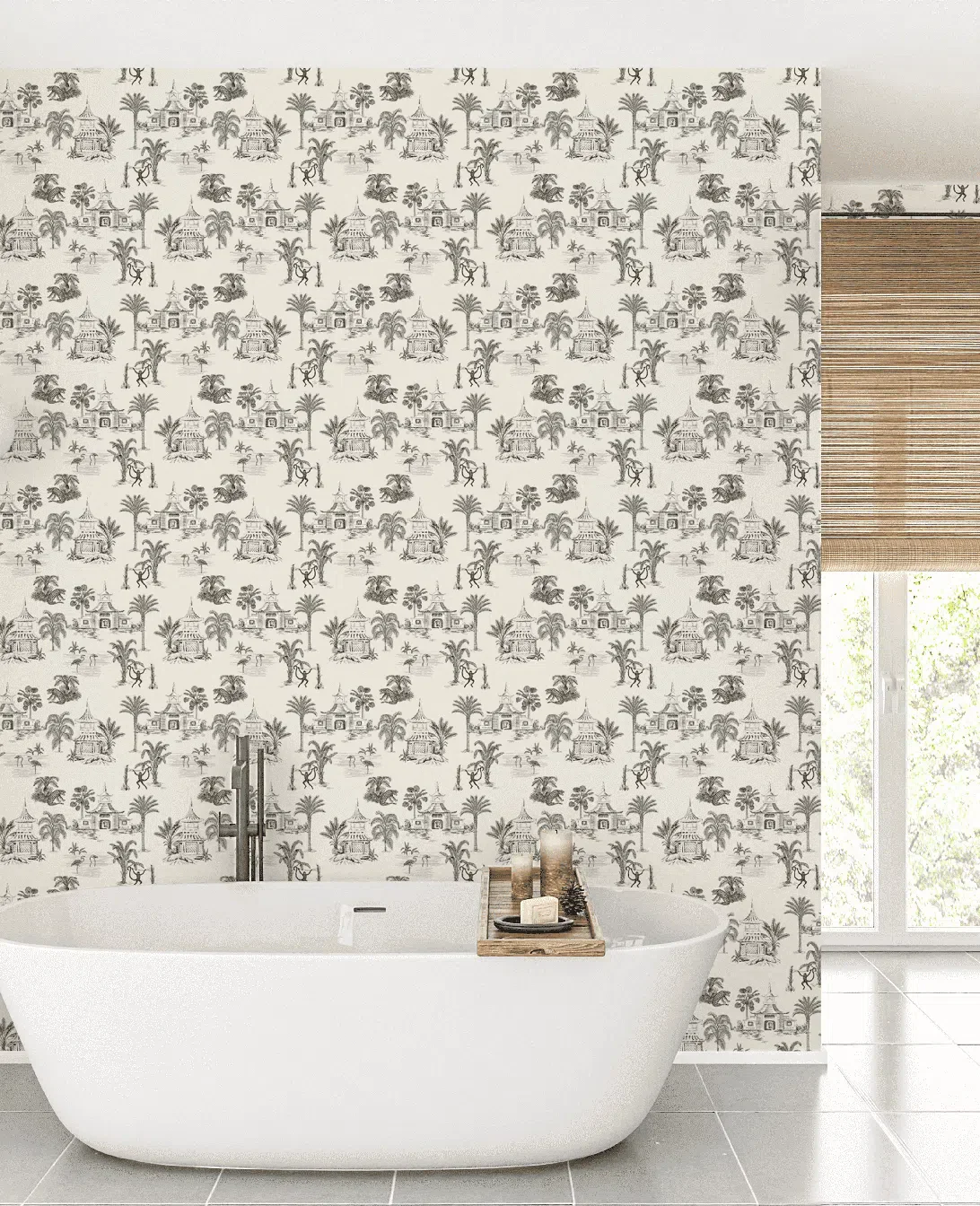 Creative Lab Amsterdam Oriental Teahouse Offwhite Wallpaper Mural - Image 5