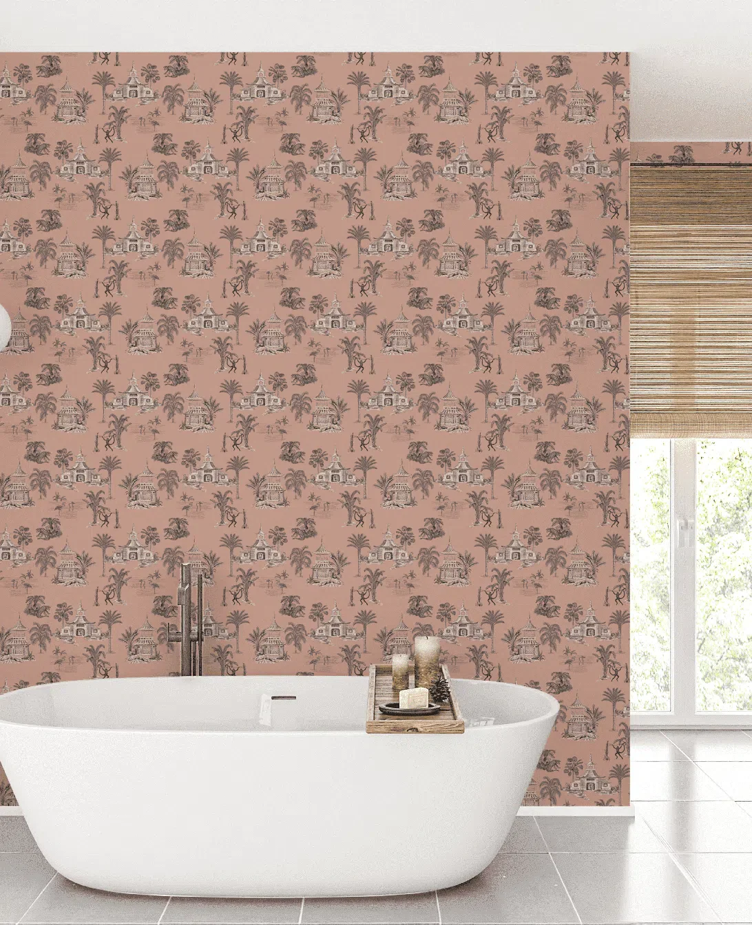 Creative Lab Amsterdam Oriental Teahouse Terra Pink Wallpaper Mural - Image 5