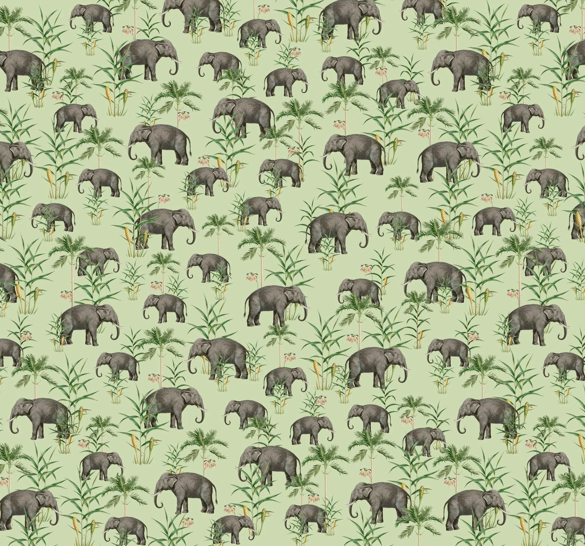 Creative Lab Amsterdam Oscar The Elephant Green Wallpaper Mural - Image 2