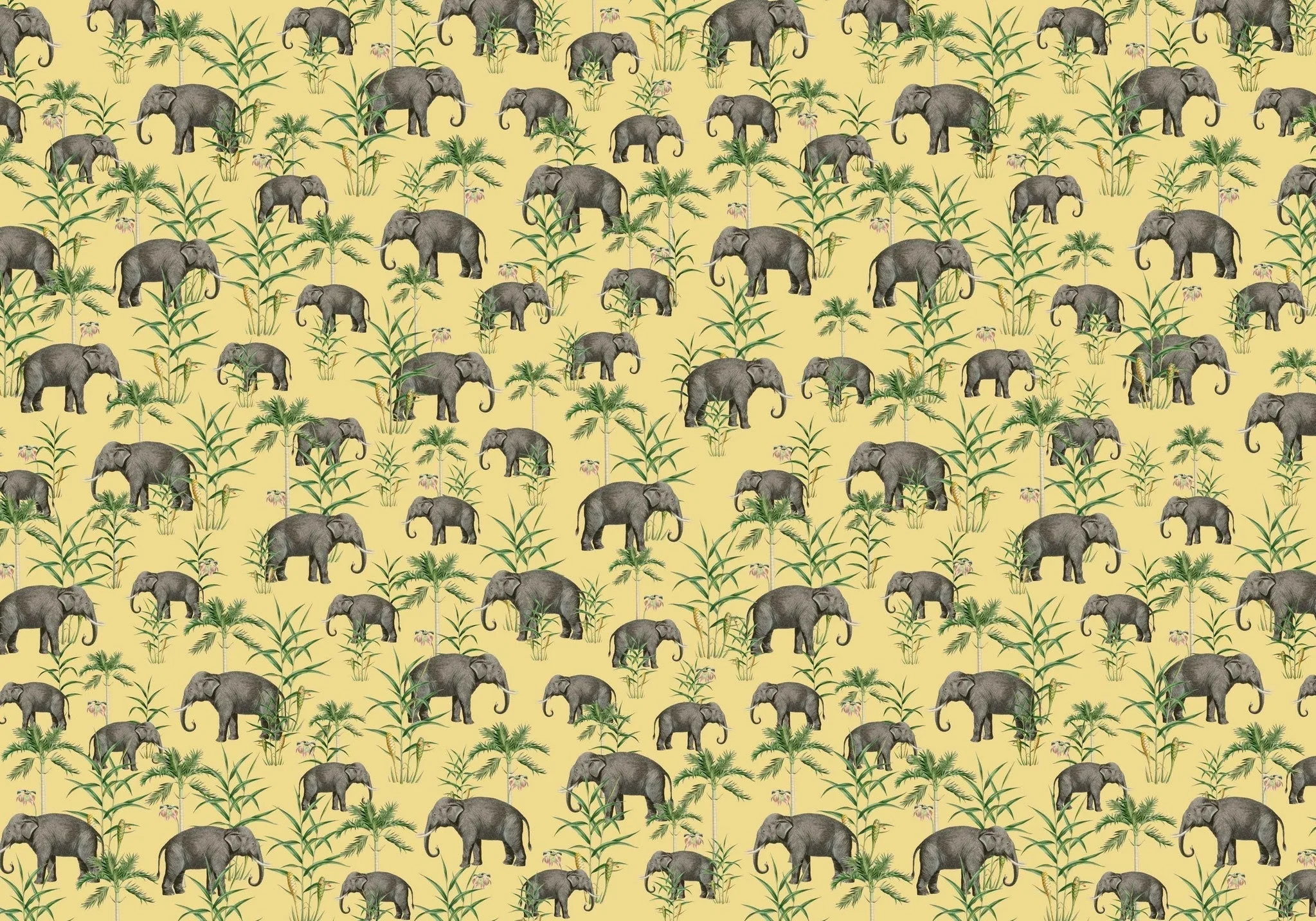 Creative Lab Amsterdam Oscar The Elephant Yellow Wallpaper Mural - Image 3