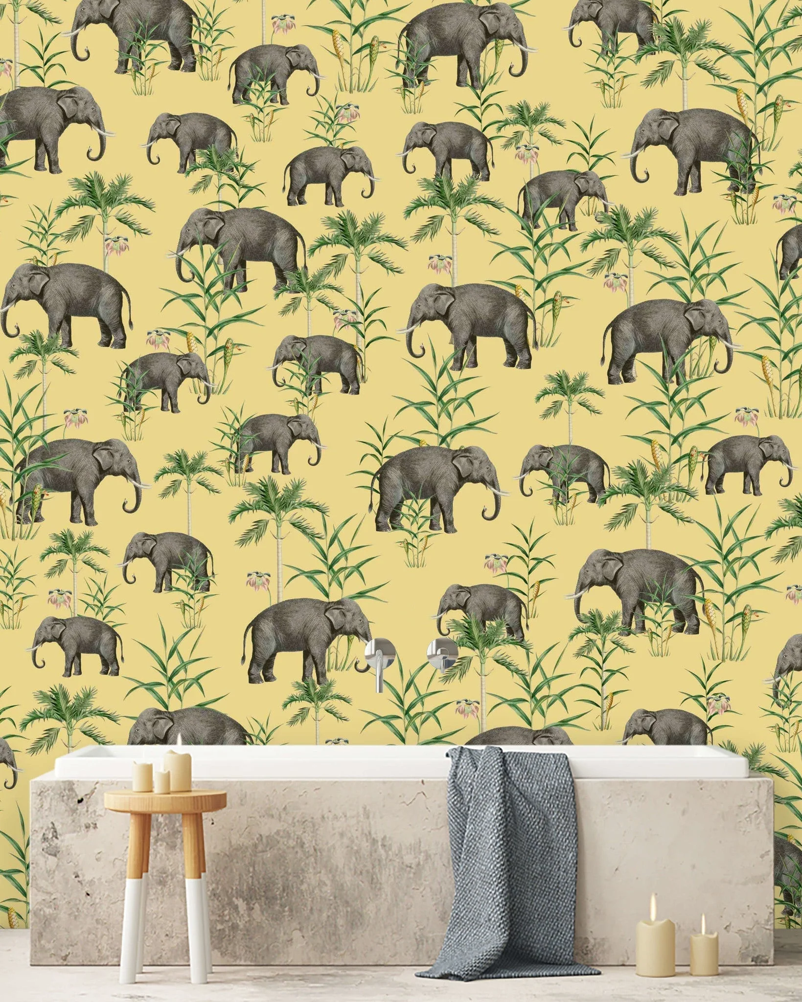 Creative Lab Amsterdam Oscar The Elephant Yellow Wallpaper Mural - Image 4
