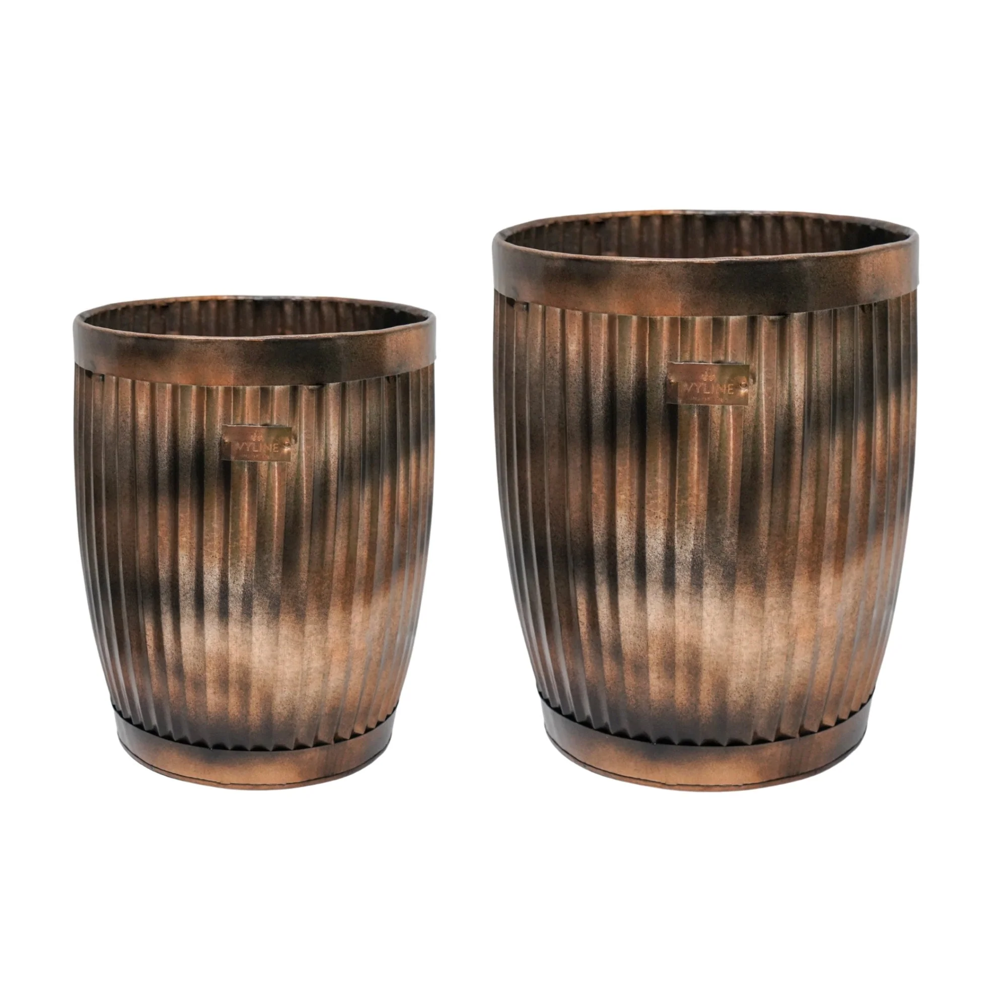 Ivyline Outdoor Hampton Copper Planter Set of 2