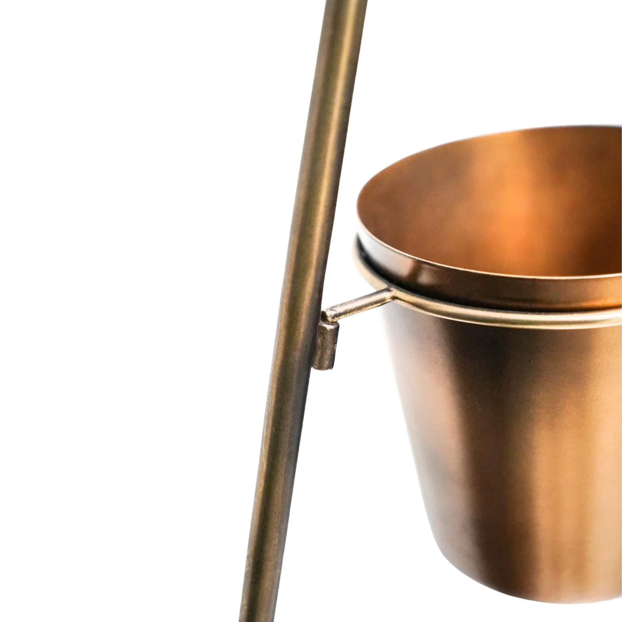 Ivyline Outdoor Vertical Gold Metal Wall Plant Stand with Planters - Image 13