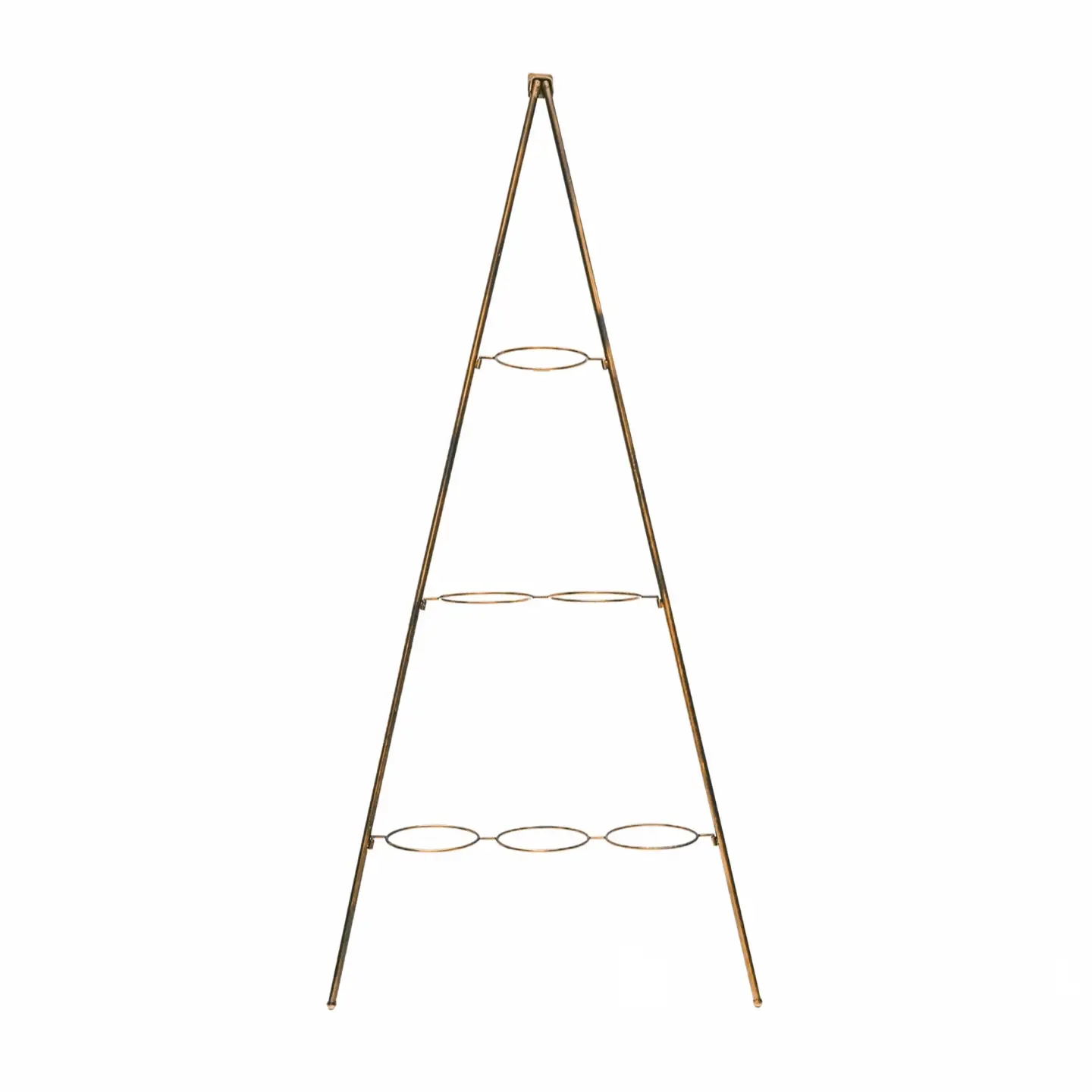 Ivyline Outdoor Vertical Gold Metal Wall Plant Stand with Planters - Image 3
