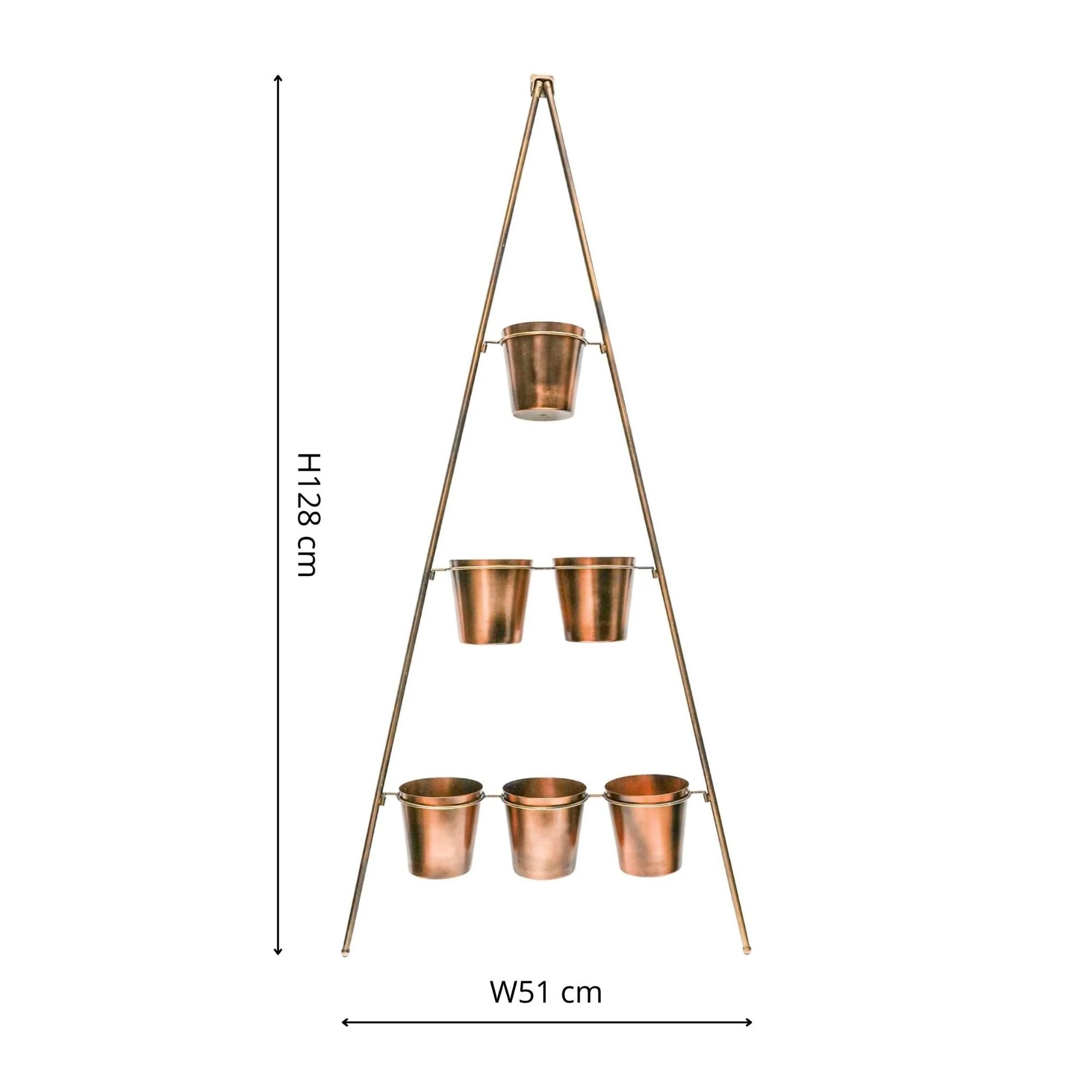 Ivyline Outdoor Vertical Gold Metal Wall Plant Stand with Planters - Image 9