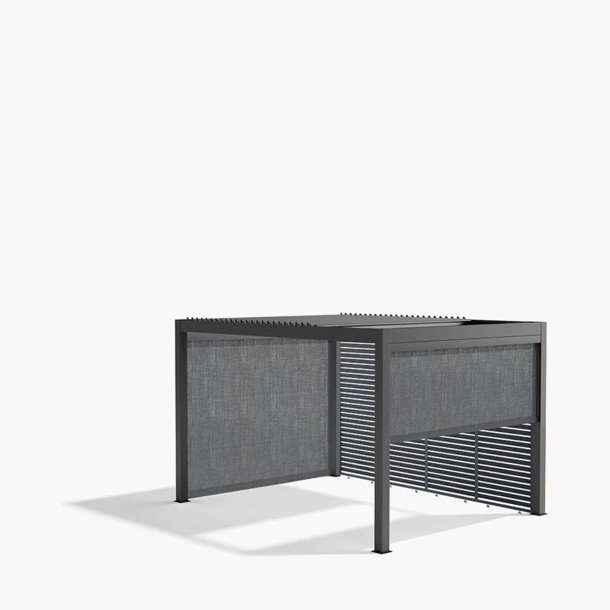 Pacific Lifestyle Abierto Full Electric 3m x 4m inc LED complete with 1 x 4m Fixed Louvre Panel & 2 x 3m Manual Blinds - Image 12