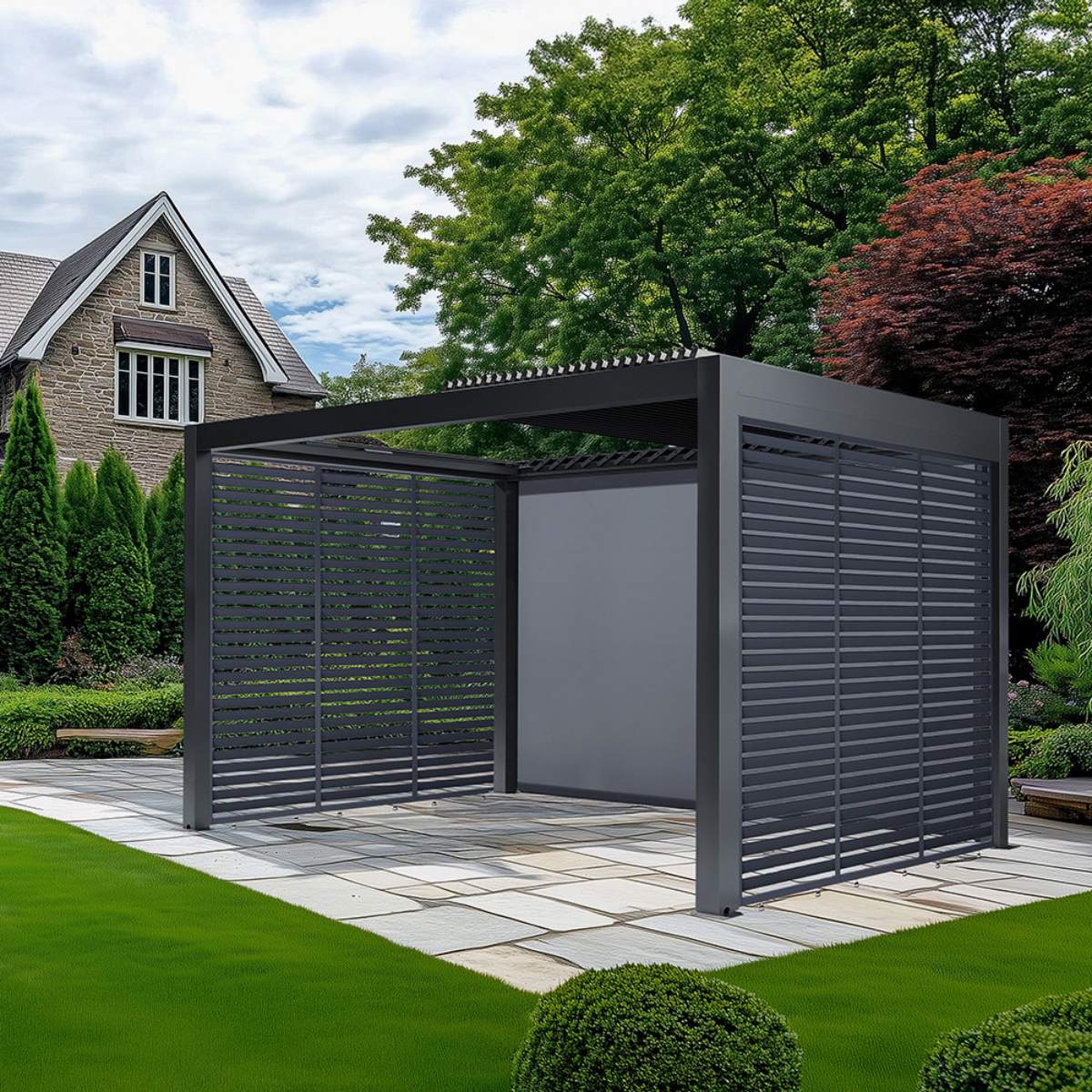 Pacific Lifestyle Abierto Full Electric 3m x 4m inc LED complete with 2 x 3m Fixed Louvre Panels & 1 x 4m Electric Blind, Delivery and Installation - Image 7