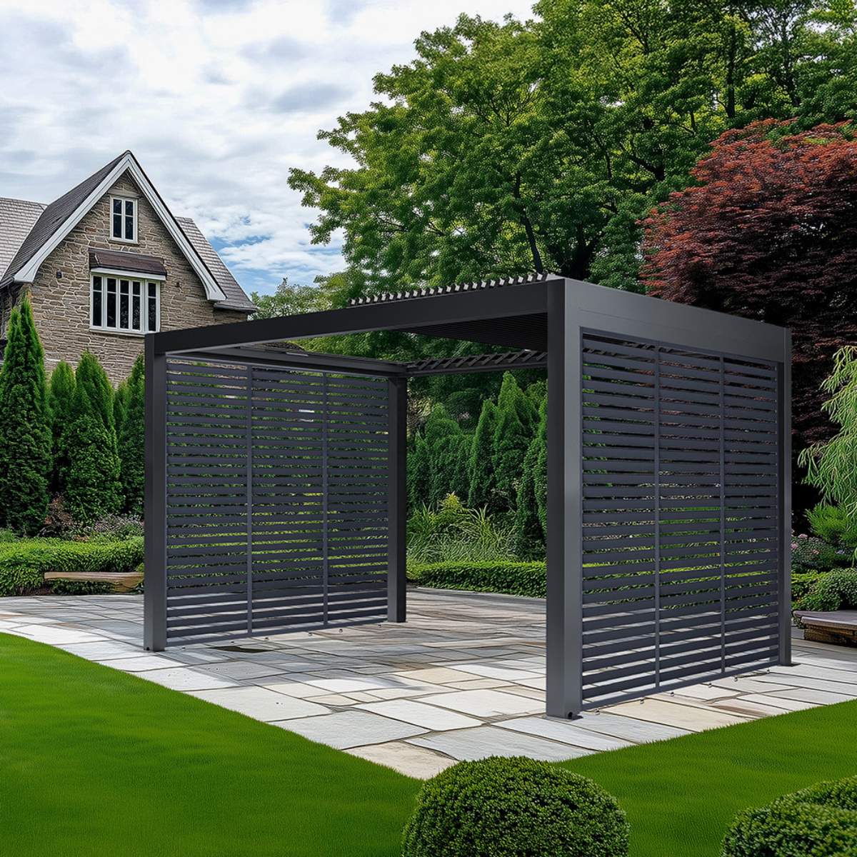 Pacific Lifestyle Abierto Full Electric 3m x 4m inc LED complete with 2 x 3m Fixed Louvre Panels, Delivery and Installation - Image 6