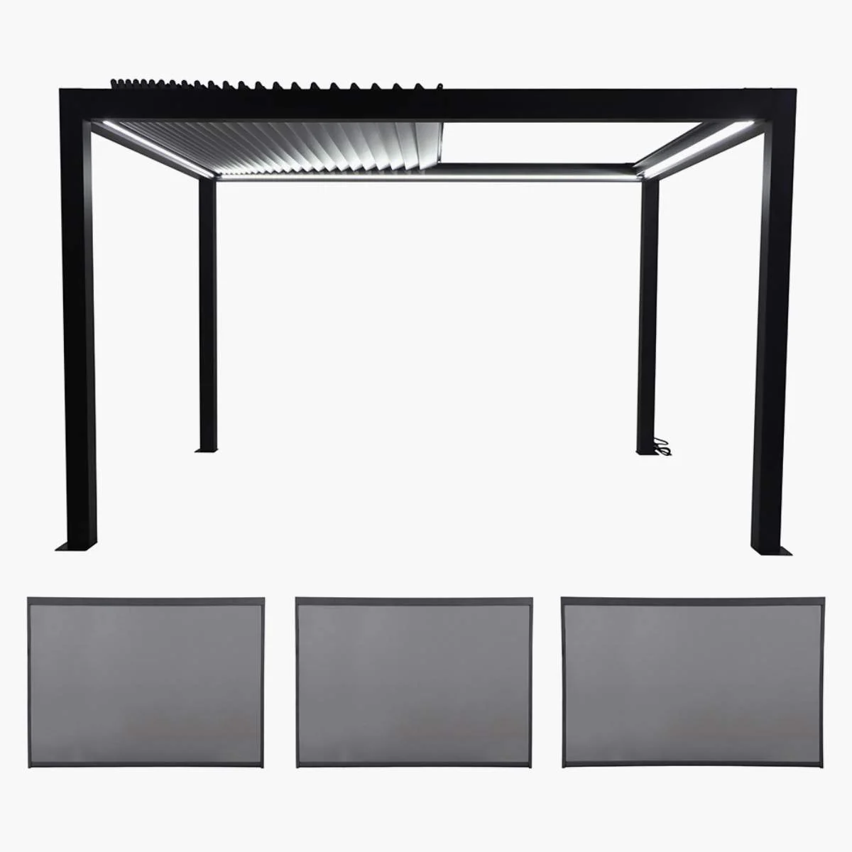 Pacific Lifestyle Abierto Full Electric 3m x 4m inc LED complete with 2 x 4m and 1 x 3m Electric Blinds, Delivery and Installation