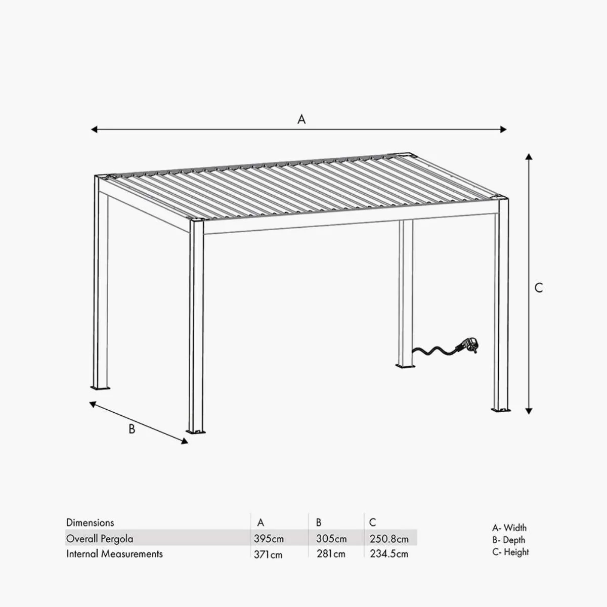 Pacific Lifestyle Abierto Full Electric 3m x 4m inc LED complete with 2 x 4m and 1 x 3m Electric Blinds, Delivery and Installation - Image 6