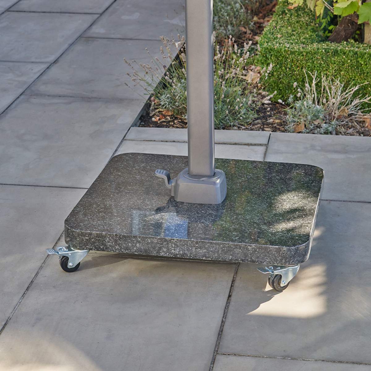 Pacific Lifestyle Ancona Anthracite Round Edge Granite 90KG Wheeled Parasol Base - Image 3