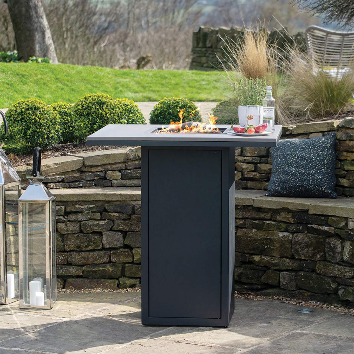 Pacific Lifestyle Cosiloft 100 Black and Grey Fire Pit Bar Table - Image 3