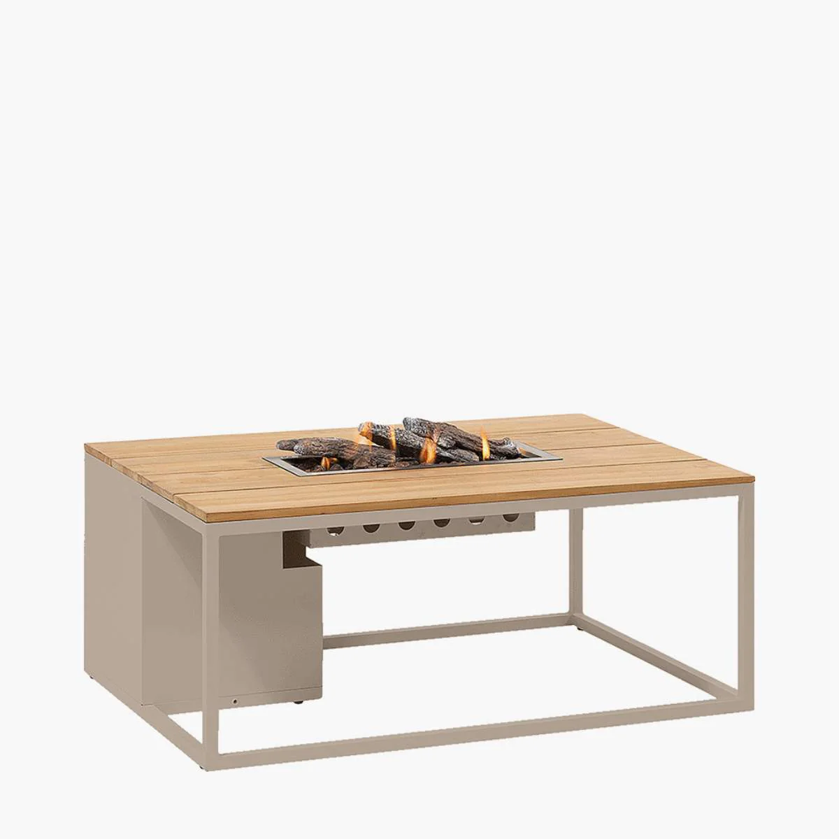 Pacific Lifestyle Cosiloft 120 Sandy Beige and Teak Fire Pit Table