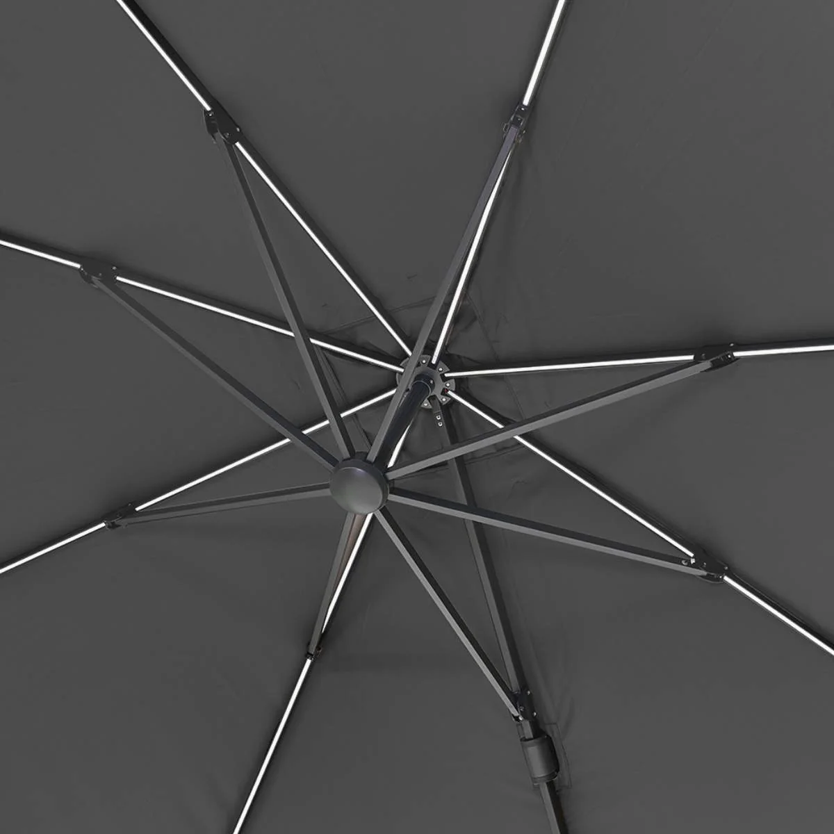 Pacific Lifestyle Glow Challenger T2 3m Square Anthracite Free Arm Parasol - Image 6