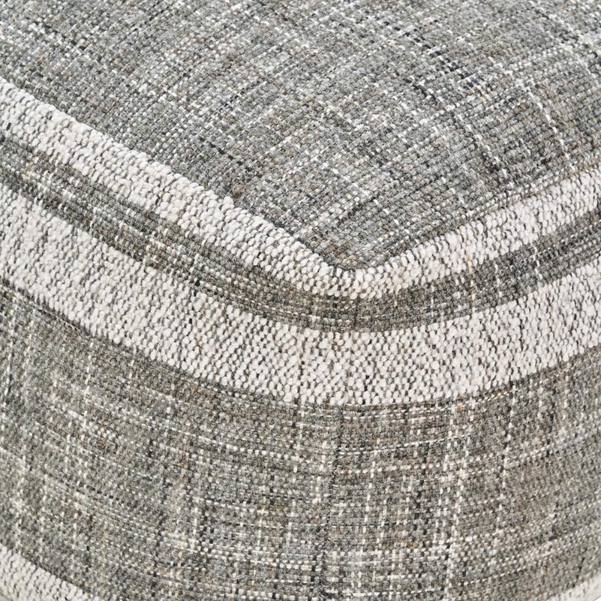 Pacific Lifestyle Indoor Outdoor Steel Grey and White Stripe Design Pouffe - Image 3