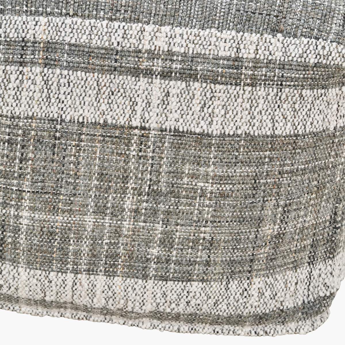 Pacific Lifestyle Indoor Outdoor Steel Grey and White Stripe Design Pouffe - Image 4