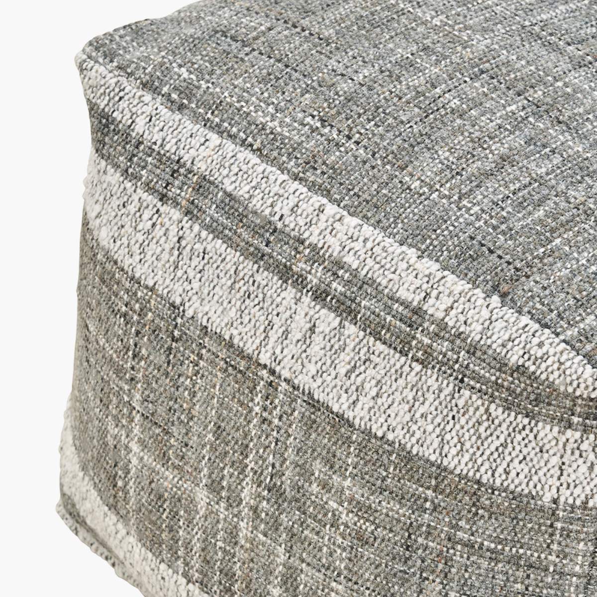 Pacific Lifestyle Indoor Outdoor Steel Grey and White Stripe Design Pouffe - Image 5