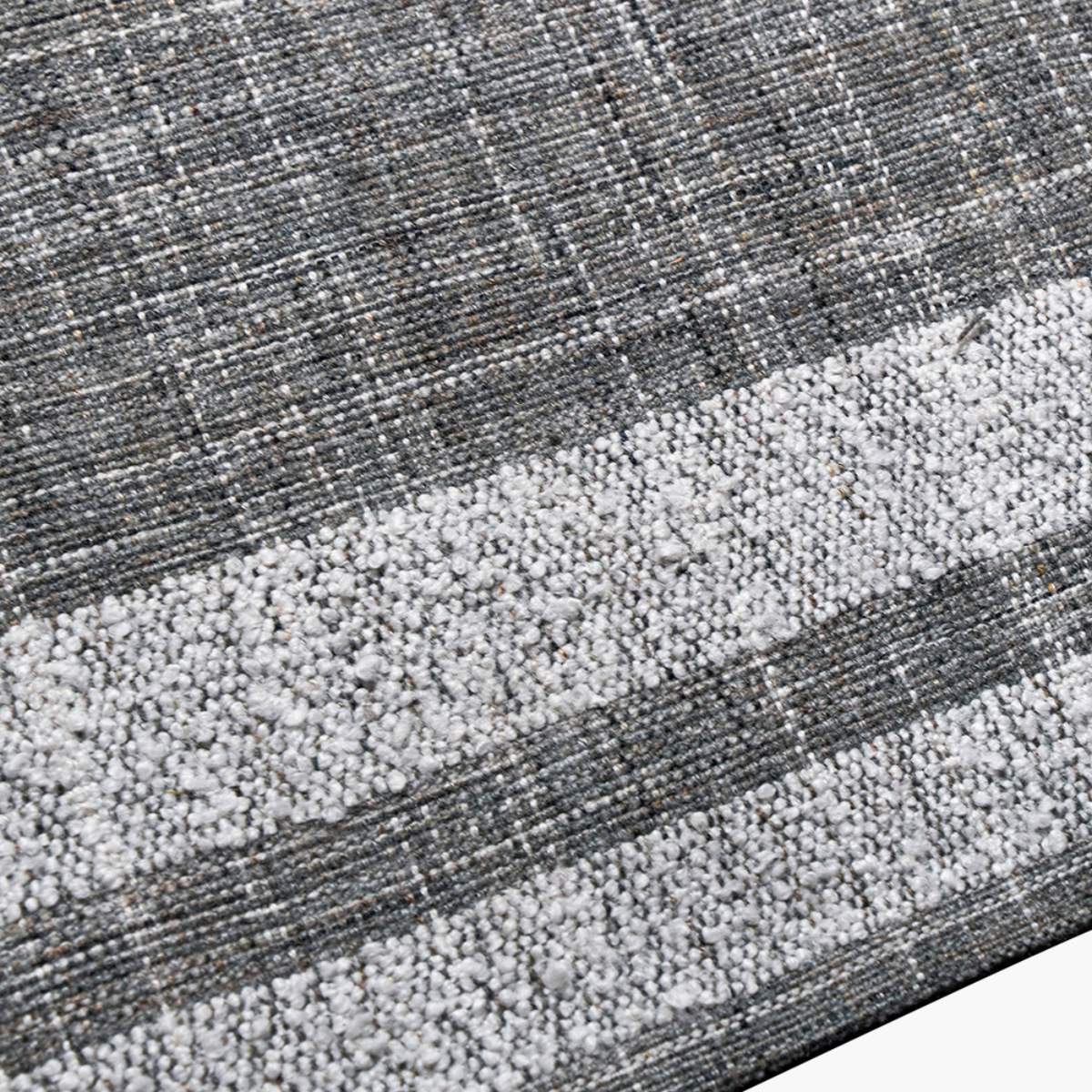 Pacific Lifestyle Indoor Outdoor Steel Grey and White Stripe Design Rug - Image 4