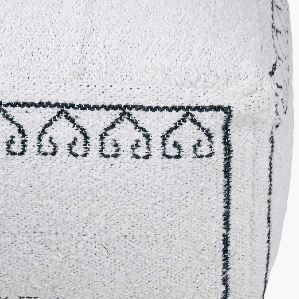 Pacific Lifestyle Indoor Outdoor White and Black Greek Key Design Pouffe - Image 6